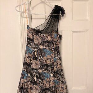 Plenty by Tracy Reese Silk One Shoulder Dress Tulle Shoulder Detail Size 4